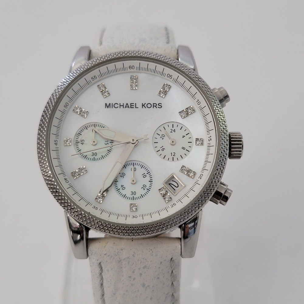 Michael Kors Cronograph Mother Of Pearl Dial Quarz Women's Watch - Picture 3 of 16